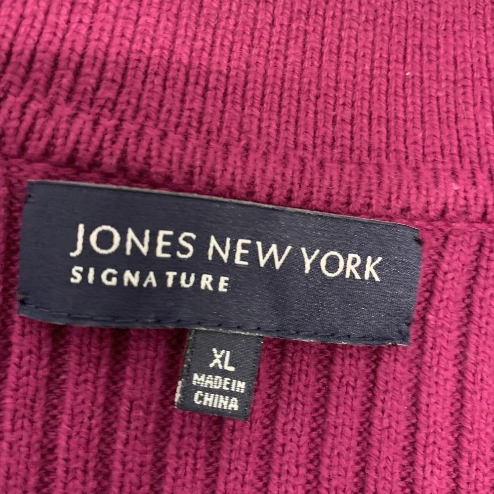 Jones NY Waffle Knit Button Up Sweater Blazer Purple Woman XL‎ Business Casual